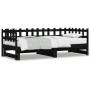 Sofá cama extraíble madera maciza de pino negro 2x(90x190) cm de vidaXL, Camas y somieres - Ref: Foro24-840393, Precio: 194,7...