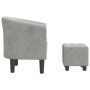 Sillón con taburete terciopelo gris claro de vidaXL, Sillones - Ref: Foro24-356449, Precio: 145,62 €, Descuento: %