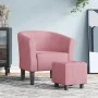 Sillón con taburete terciopelo rosa by vidaXL, Armchairs - Ref: Foro24-356454, Price: 171,54 €, Discount: %