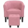 Sillón con taburete terciopelo rosa by vidaXL, Armchairs - Ref: Foro24-356454, Price: 171,54 €, Discount: %