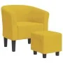 Sillón con taburete terciopelo amarillo de vidaXL, Sillones - Ref: Foro24-356456, Precio: 162,42 €, Descuento: %