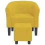 Sillón con taburete terciopelo amarillo de vidaXL, Sillones - Ref: Foro24-356456, Precio: 162,42 €, Descuento: %
