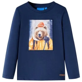 Camiseta infantil de manga larga azul marino melange 116 de vidaXL, Camisetas para niños - Ref: Foro24-12766, Precio: 8,52 €,...