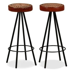 Taburetes de barra de cocina 2 unidades cuero auténtico de vidaXL, Taburetes de cocina - Ref: Foro24-245447, Precio: 146,47 €...