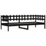 Sofá cama madera maciza de pino negro 90x200 cm de vidaXL, Camas y somieres - Ref: Foro24-840381, Precio: 101,37 €, Descuento: %