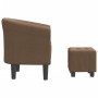 Sillón con taburete tela marrón de vidaXL, Sillones - Ref: Foro24-356435, Precio: 144,06 €, Descuento: %
