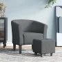 Sillón con taburete tela gris oscuro de vidaXL, Sillones - Ref: Foro24-356437, Precio: 134,01 €, Descuento: %
