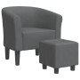 Sillón con taburete tela gris oscuro de vidaXL, Sillones - Ref: Foro24-356437, Precio: 135,96 €, Descuento: %