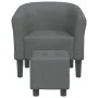 Sillón con taburete tela gris oscuro de vidaXL, Sillones - Ref: Foro24-356437, Precio: 134,01 €, Descuento: %