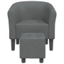 Sillón con taburete tela gris oscuro de vidaXL, Sillones - Ref: Foro24-356437, Precio: 135,96 €, Descuento: %
