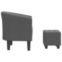 Sillón con taburete tela gris oscuro de vidaXL, Sillones - Ref: Foro24-356437, Precio: 135,96 €, Descuento: %