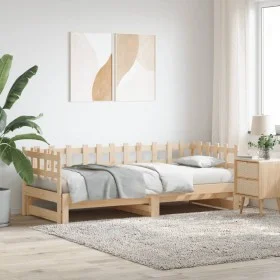 Sofá cama extraíble madera maciza de pino 2x(90x200) cm de vidaXL, Camas y somieres - Ref: Foro24-840388, Precio: 122,19 €, D...