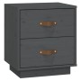 Mesita de noche madera maciza de pino gris 40x34x45 cm de vidaXL, Mesitas de noche - Ref: Foro24-818329, Precio: 54,49 €, Des...