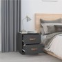 Mesita de noche madera maciza de pino gris 40x34x45 cm de vidaXL, Mesitas de noche - Ref: Foro24-818329, Precio: 54,49 €, Des...