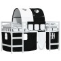 Cama alta niños con túnel madera pino blanco negro 90x200 cm de , Camas y somieres - Ref: Foro24-3206994, Precio: 219,95 €, D...