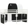 Cama alta niños con túnel madera pino blanco negro 90x200 cm de , Camas y somieres - Ref: Foro24-3206994, Precio: 231,05 €, D...