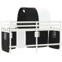 Cama alta niños con túnel madera pino blanco negro 90x200 cm de , Camas y somieres - Ref: Foro24-3206994, Precio: 219,95 €, D...