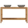Mueble tocador madera teca maciza con lavabos de piedra de río de vidaXL, Tocadores de baño - Ref: Foro24-246497, Precio: 403...