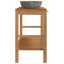 Mueble tocador madera teca maciza con lavabos de piedra de río de vidaXL, Tocadores de baño - Ref: Foro24-246497, Precio: 403...