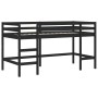 Cama alta niños con túnel madera pino blanco negro 90x200 cm de , Camas y somieres - Ref: Foro24-3206997, Precio: 214,02 €, D...