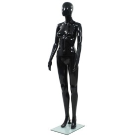 Maniquí de mujer completo base de vidrio negro brillante 175 cm de vidaXL, Maniquís - Ref: Foro24-142929, Precio: 178,25 €, D...