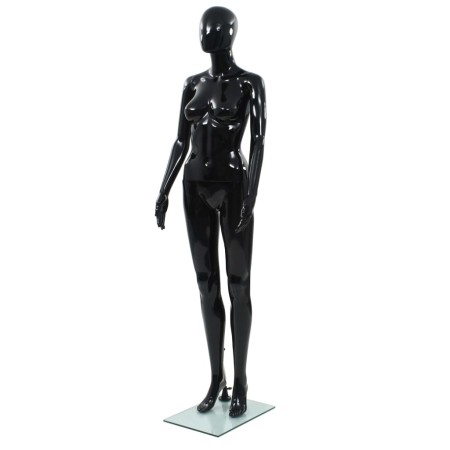 Maniquí de mujer completo base de vidrio negro brillante 175 cm de vidaXL, Maniquís - Ref: Foro24-142929, Precio: 178,25 €, D...