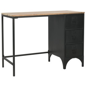 Escritorio con pedestal madera abeto y acero 100x50x76 cm de vidaXL, Escritorios - Ref: Foro24-246421, Precio: 325,07 €, Desc...