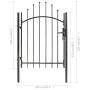 Puerta de jardín de acero negro 1x1,5 m de vidaXL, Puertas de jardín - Ref: Foro24-143058, Precio: 111,91 €, Descuento: %