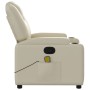 Sillón reclinable de masaje cuero sintético crema de , Sillones - Ref: Foro24-372397, Precio: 251,28 €, Descuento: %