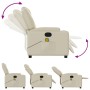Sillón reclinable de masaje cuero sintético crema de , Sillones - Ref: Foro24-372397, Precio: 251,28 €, Descuento: %