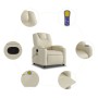 Sillón reclinable de masaje cuero sintético crema de , Sillones - Ref: Foro24-372397, Precio: 251,28 €, Descuento: %