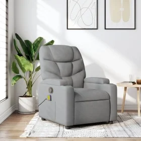 Sillón reclinable de masaje de tela gris claro de , Sillones - Ref: Foro24-372453, Precio: 213,84 €, Descuento: %