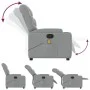 Sillón reclinable de masaje de tela gris claro de , Sillones - Ref: Foro24-372453, Precio: 213,84 €, Descuento: %