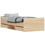 Estructura de cama con cabecero piecero roble Sonoma 90x190 cm de , Camas y somieres - Ref: Foro24-3203812, Precio: 194,97 €,...