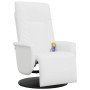 Sillón reclinable masaje con reposapiés cuero sintético blanco de , Sillones - Ref: Foro24-356518, Precio: 237,27 €, Descuent...