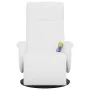 Sillón reclinable masaje con reposapiés cuero sintético blanco de , Sillones - Ref: Foro24-356518, Precio: 232,77 €, Descuent...