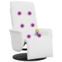 Sillón reclinable masaje con reposapiés cuero sintético blanco de , Sillones - Ref: Foro24-356518, Precio: 232,77 €, Descuent...