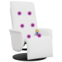 Sillón reclinable masaje con reposapiés cuero sintético blanco de , Sillones - Ref: Foro24-356518, Precio: 237,27 €, Descuent...