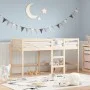 Cama alta de niños con escalera madera maciza pino 90x190 cm de , Camas y somieres - Ref: Foro24-835892, Precio: 145,84 €, De...