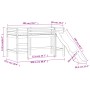 Cama alta de niños con tobogán madera maciza blanca 90x200 cm de , Camas y somieres - Ref: Foro24-835908, Precio: 307,87 €, D...