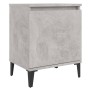 Mesitas de noche con patas de metal gris hormigón 40x30x50 cm de vidaXL, Mesitas de noche - Ref: Foro24-805842, Precio: 57,34...