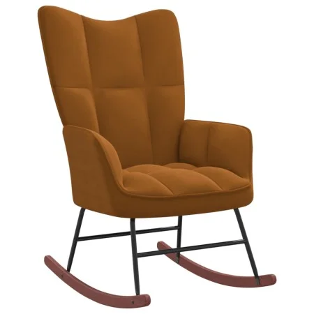 Silla mecedora de terciopelo marrón de , Mecedoras - Ref: Foro24-328147, Precio: 117,52 €, Descuento: %