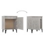 Mesitas de noche con patas de metal gris hormigón 40x30x50 cm de vidaXL, Mesitas de noche - Ref: Foro24-805842, Precio: 57,34...