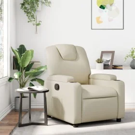 Sillón reclinable de cuero sintético crema de , Sillones - Ref: Foro24-372390, Precio: 213,17 €, Descuento: %