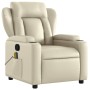 Sillón reclinable de masaje cuero sintético crema de , Sillones - Ref: Foro24-372435, Precio: 276,90 €, Descuento: %