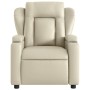 Sillón reclinable de masaje cuero sintético crema de , Sillones - Ref: Foro24-372435, Precio: 276,90 €, Descuento: %