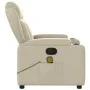 Sillón reclinable de masaje cuero sintético crema de , Sillones - Ref: Foro24-372435, Precio: 268,80 €, Descuento: %