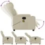 Sillón reclinable de masaje cuero sintético crema de , Sillones - Ref: Foro24-372435, Precio: 268,80 €, Descuento: %