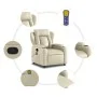 Sillón reclinable de masaje cuero sintético crema de , Sillones - Ref: Foro24-372435, Precio: 268,80 €, Descuento: %