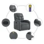 Sillón de masaje reclinable cuero sintético gris de , Sillones - Ref: Foro24-372475, Precio: 217,80 €, Descuento: %